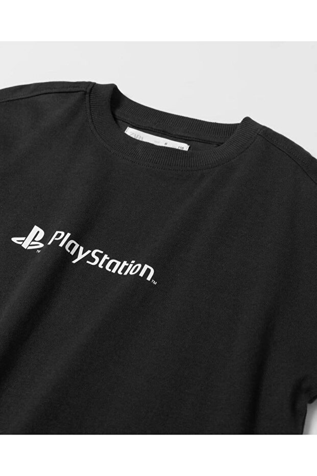 PS Logolu Basic Siyah Tişört PS Logolu - 2