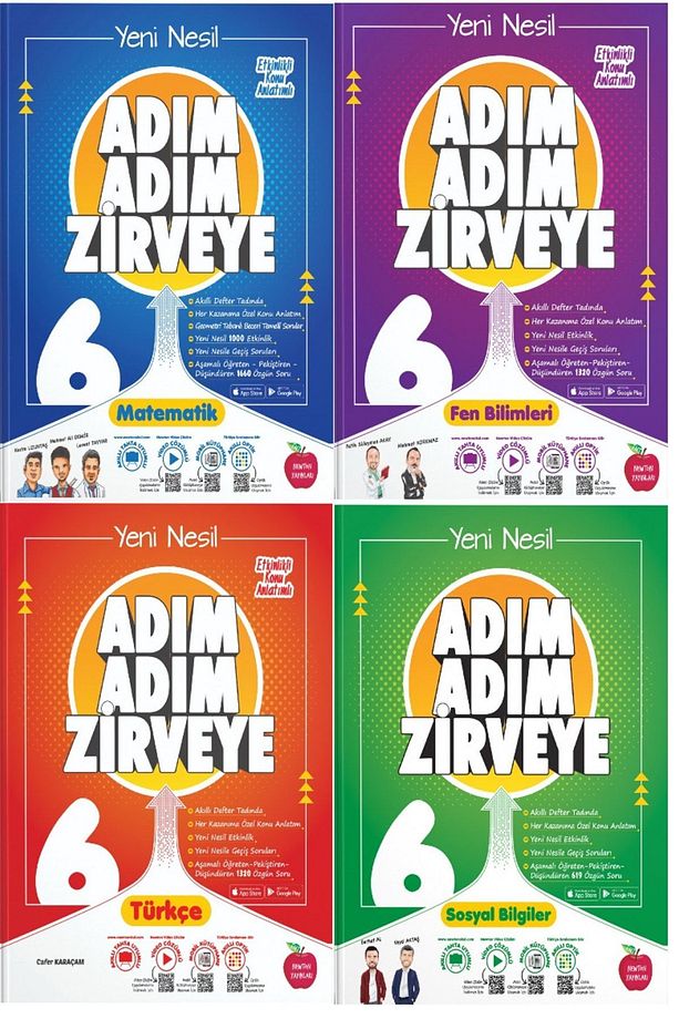 6.sınıf Adım Adım Zirveye 4'lü Soru Bankası Seti - 1