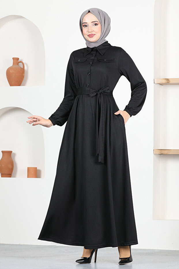 Belted Dress MSL1147 Black