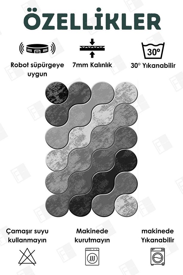 Dijital Baskı Yıkanabilir Kaymaz Taban Leke Tutmaz Mutfak Halısı Salon Halısı Ve Yolluk (23) - 4