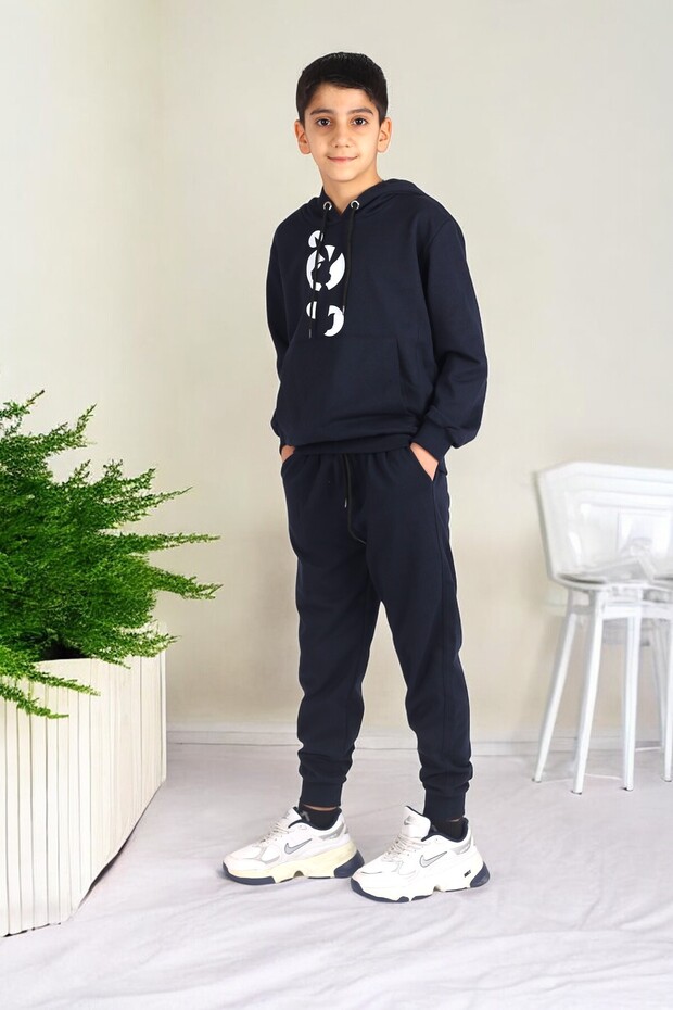 Buggsy Bunny Printed Kangaroo Pocket Hooded Kids Tracksuit Set
