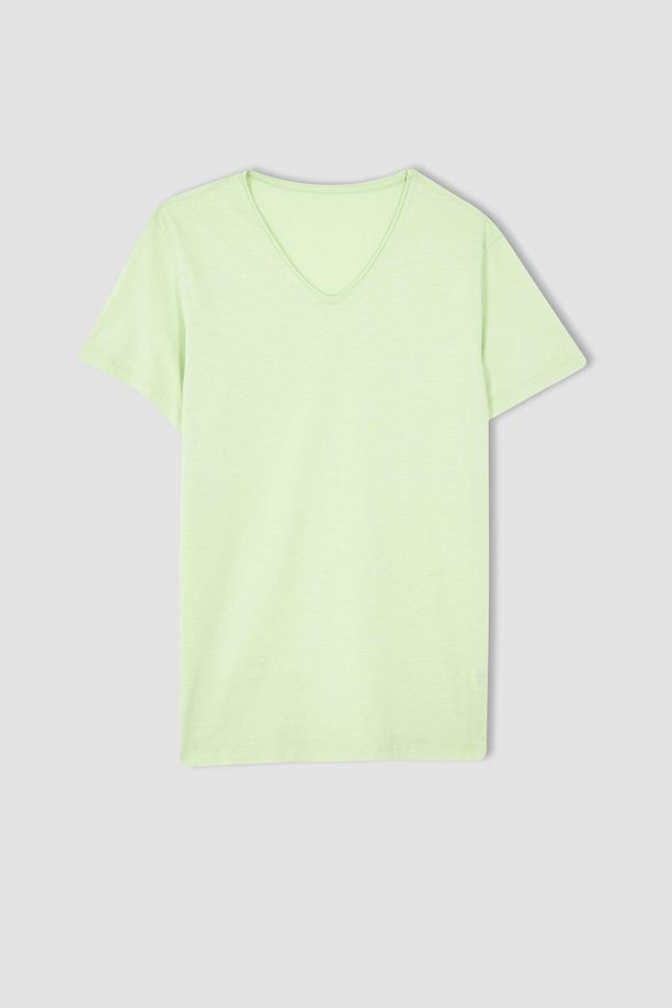 Slim Fit V Yaka Basic Kısa Kollu %100 Pamuklu Tişört M4791az22sp - 6