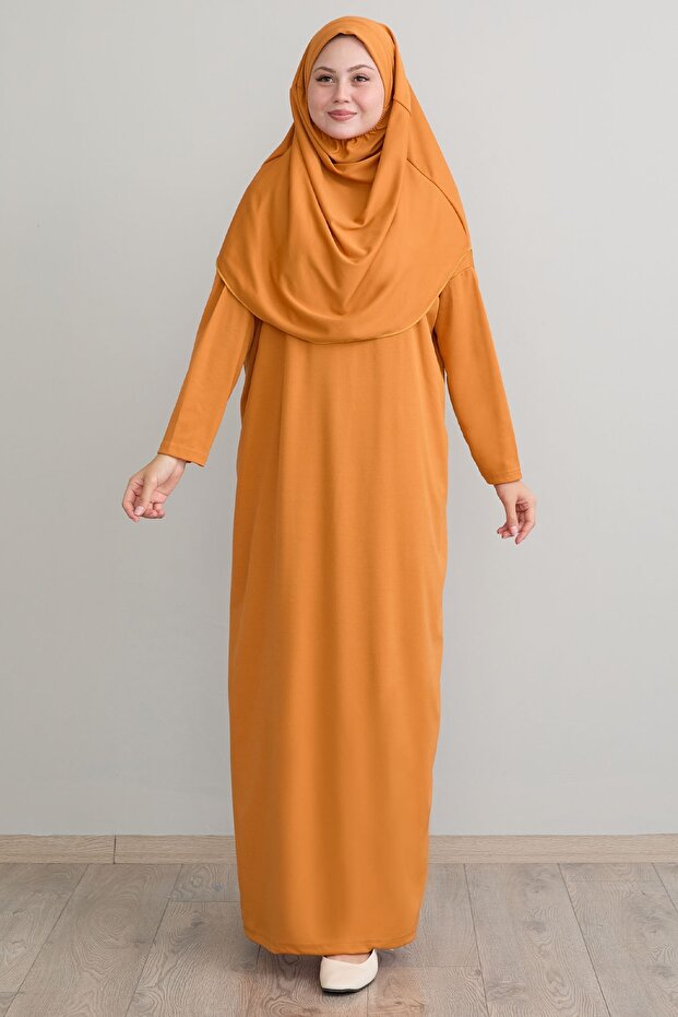 Tek Parça Camel Namaz Elbisesi - 4