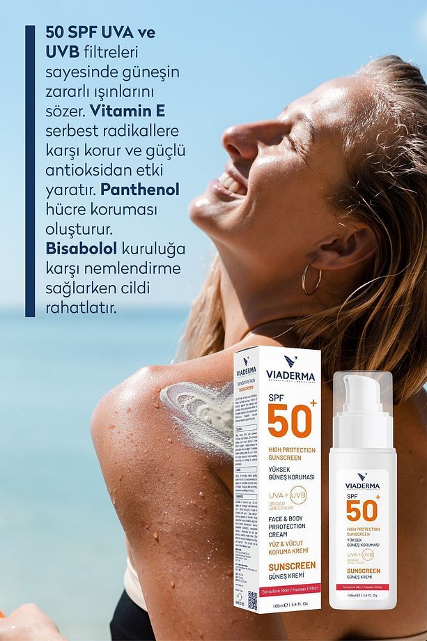 Hassas Ciltler için Parfümsüz SPF 50+ Yüksek Koruma Güneş Kremi 100 ml, Suya Dayanıklı - 4