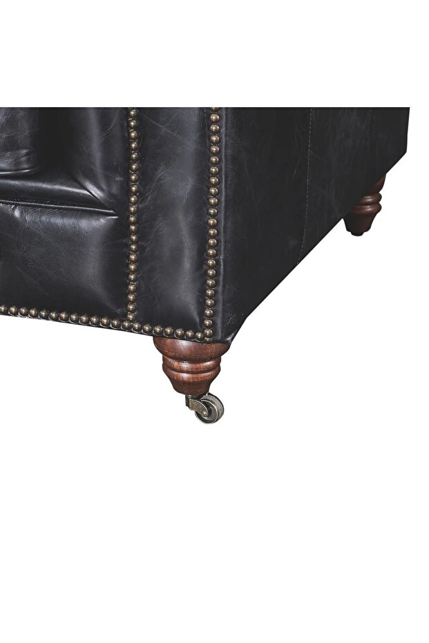 Chester Hakiki Deri Berjer Siyah - 4