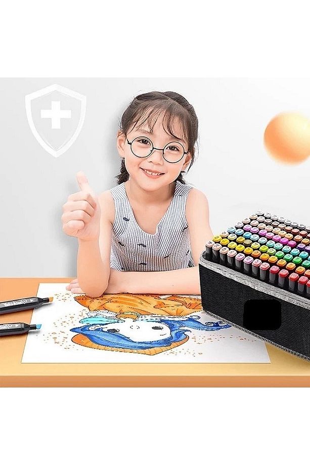 Touch Marker  Art Çift Uçlu 168 Adet  Kalem Seti  Çantalı Premium Boyama Kalemi - 4