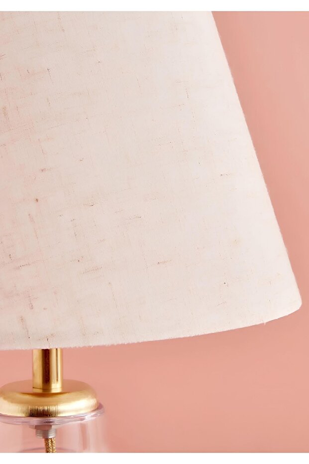 Homing Noi Şeffaf Kristal Abajur Kırçıllı İthal Kumaş - 4