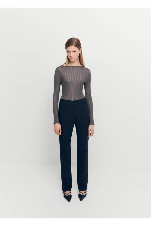 Long-Sleeved Silk T-Shirt