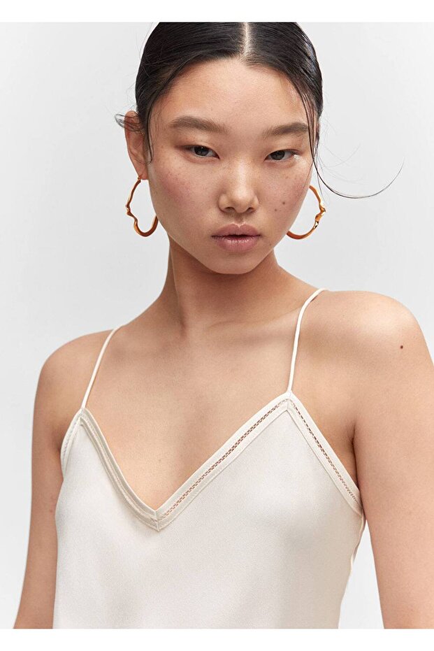 Saten dantel bluz - 5