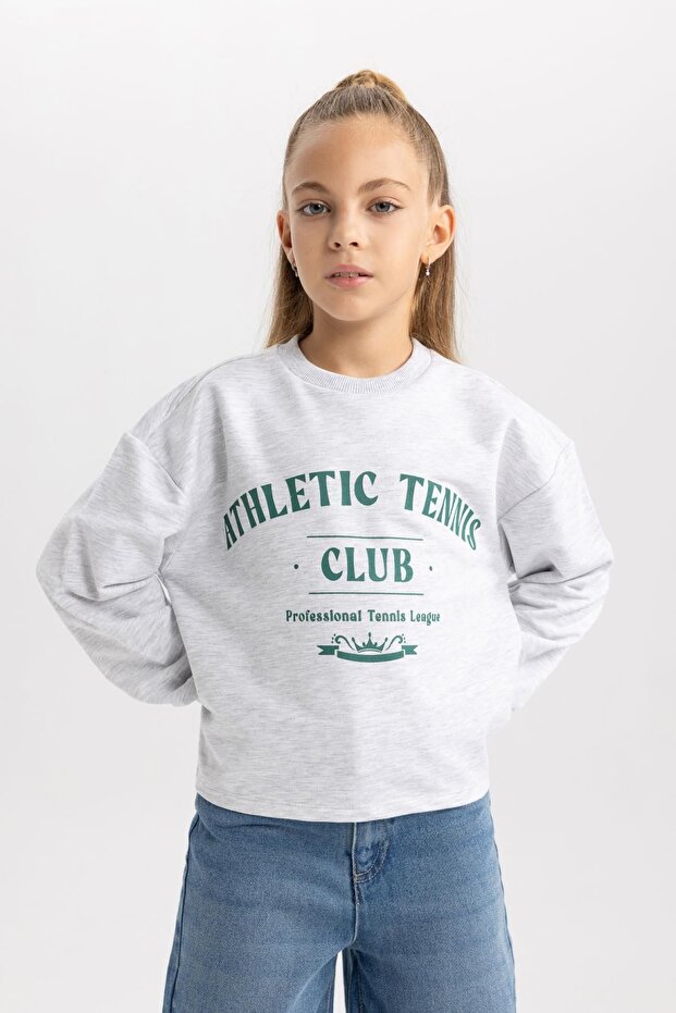 Crew NecK Printed Girl's Sweatshirt - B3829a823wn
