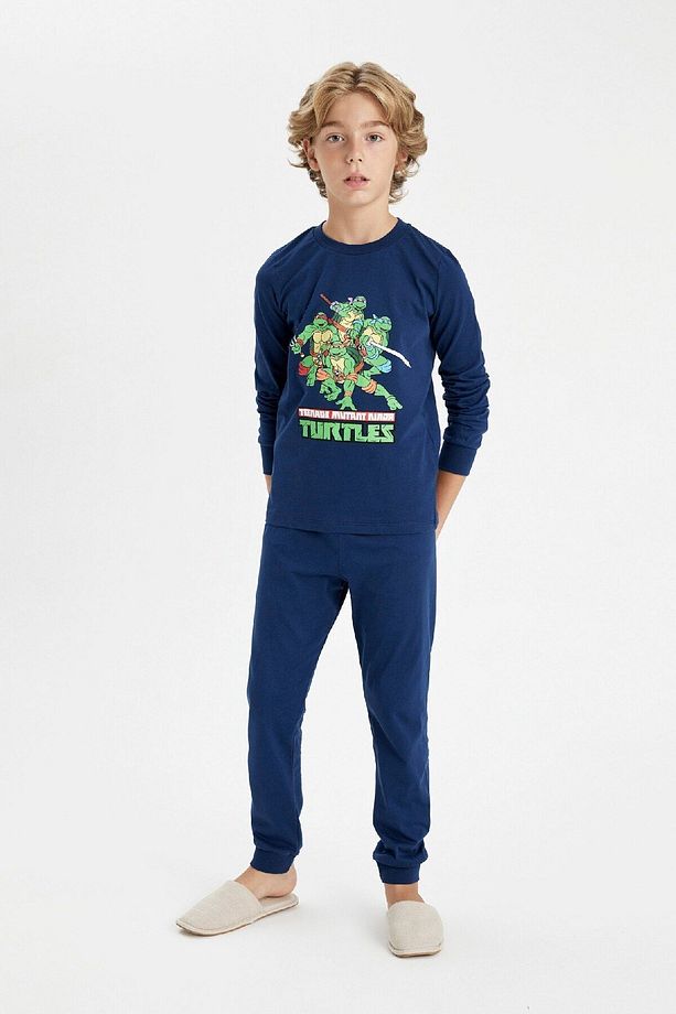 Erkek Çocuk Pijama Takım Teenage Mutant Ninja Turtles Uzun Kollu Üst Uzun Alt D6324a824au - 1