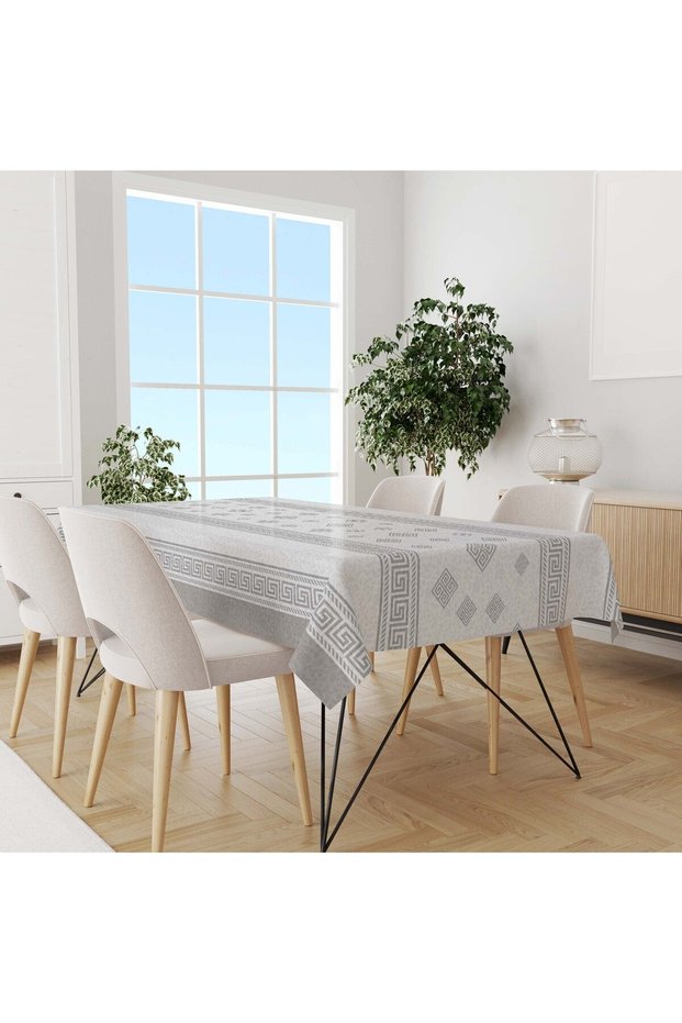 Washable Wipeable Stain Resistant Fabric Look Hygienic Tablecloth