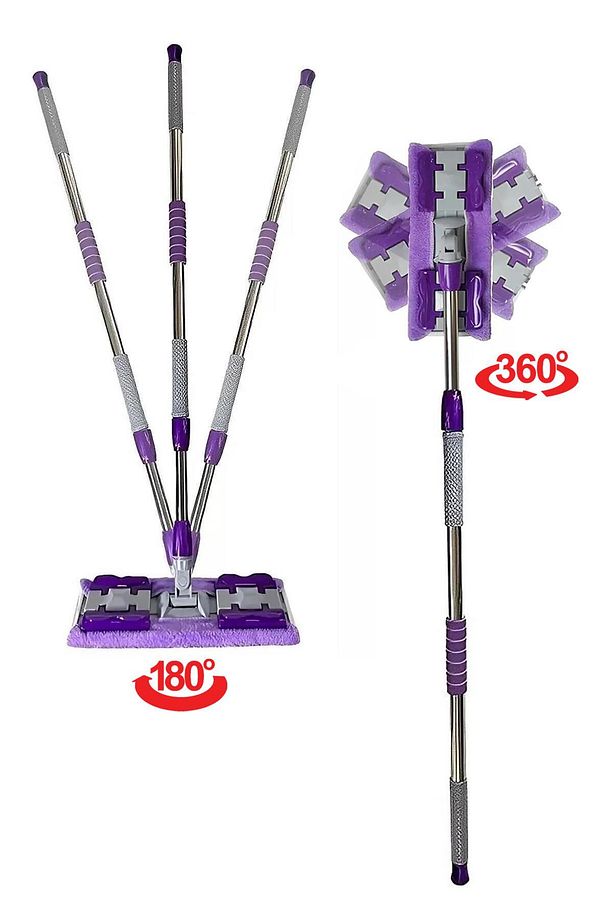 Mandallı Mop Mikrofiber Yüzey Temizlik Seti Paspas Yer Duvar Cam Kıskaçlı Klipsli - 3
