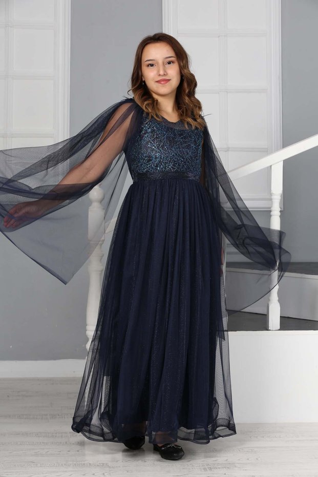 Girl's Glittery Long Evening Dress Ebise