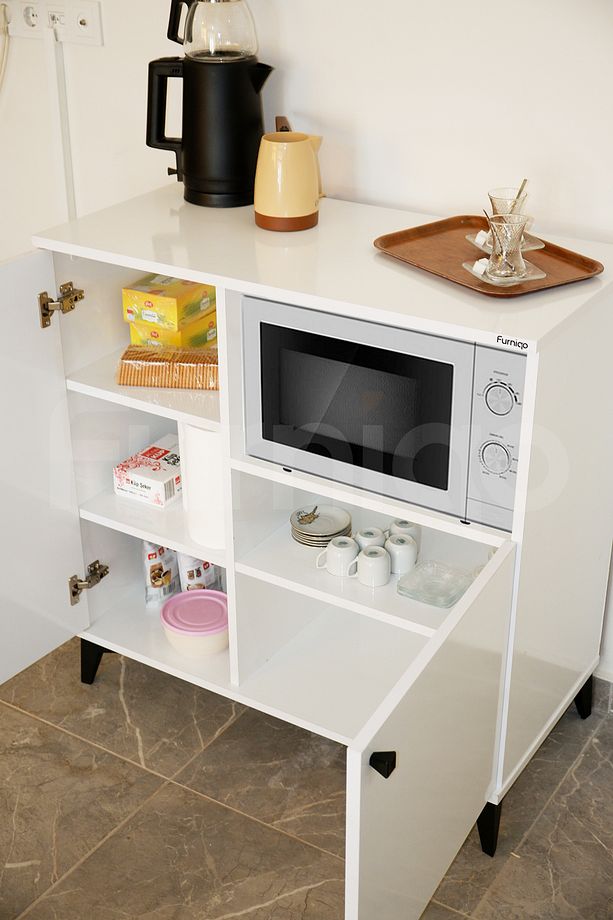 Furniqo KK-1 Mutfak Standı, Kahve Köşesi, Mikrodalga Fırın Dolabı, Erzak Dolabı, Mutfak Bangosu - 4