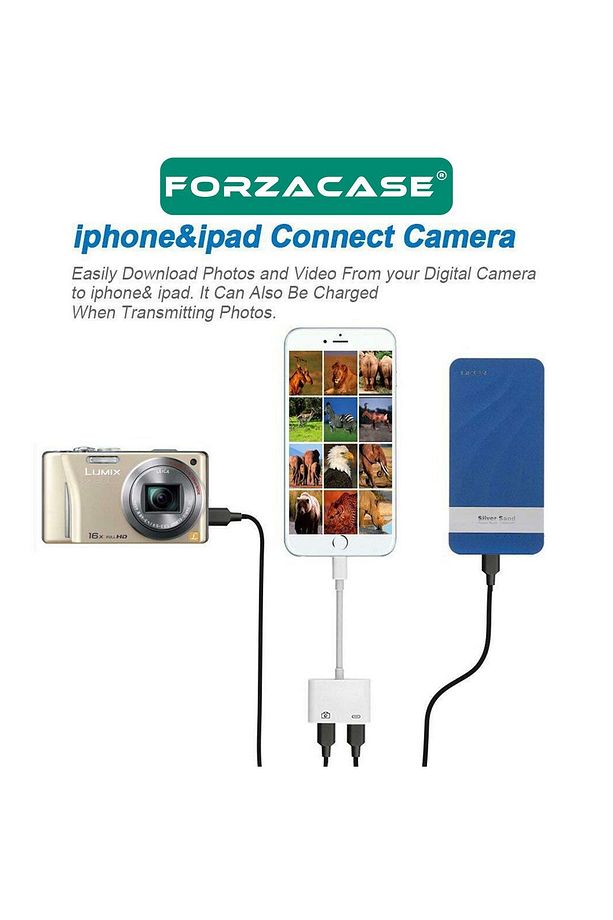 Lightning to Type C USB 3.0 iphone iPad Uyumlu Bağlantı Şarj ve Kamera Adaptörü - FC489 - 5