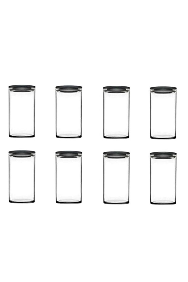 43736 Vacuum Glass Jar - Glass Food Storage Container 8 Pieces Gray