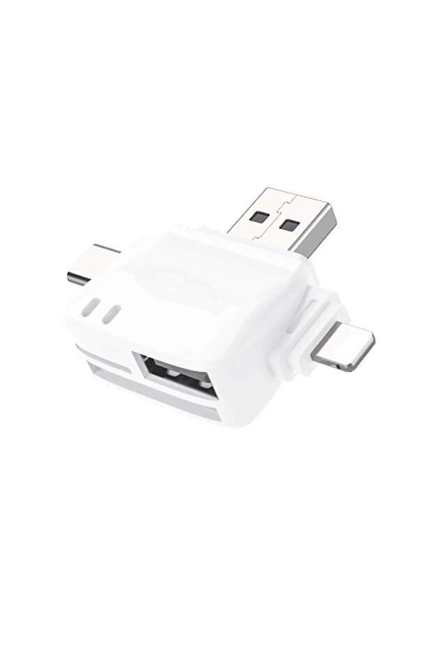 USB Type-C Lightning to 6 in 1 OTG USB ve SD / MicroSD Hafıza Kart Okuyucu - FC196 - 1