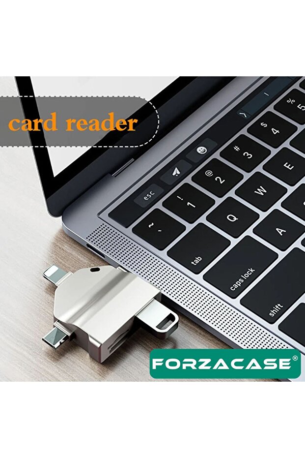 Lightning Type-C Micro USB to USB Flash Bellek ve SD / TF Kart Okuyucu Adaptör - FC459 - 3