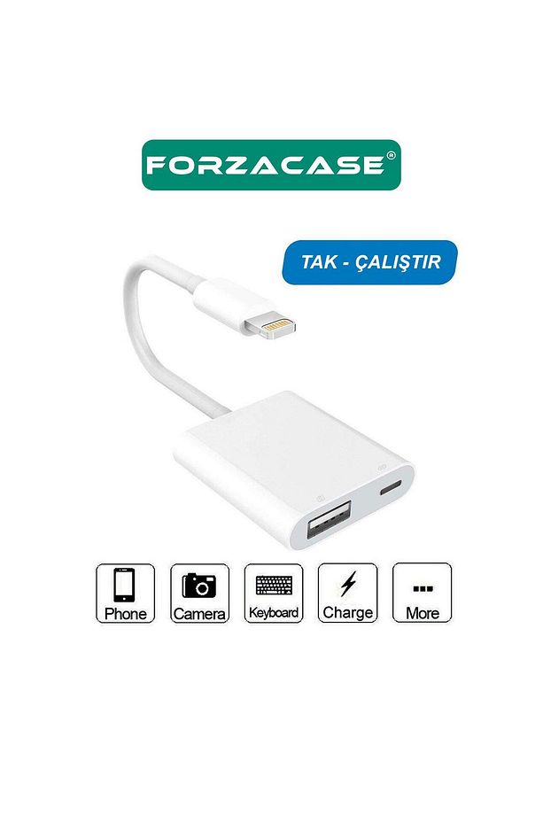 Lightning to Type C USB 3.0 iphone iPad Uyumlu Bağlantı Şarj ve Kamera Adaptörü - FC489 - 4