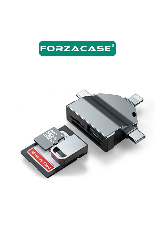 Lightning Type-C Micro USB to USB Flash Bellek ve SD / TF Kart Okuyucu Adaptör - FC459 - 2