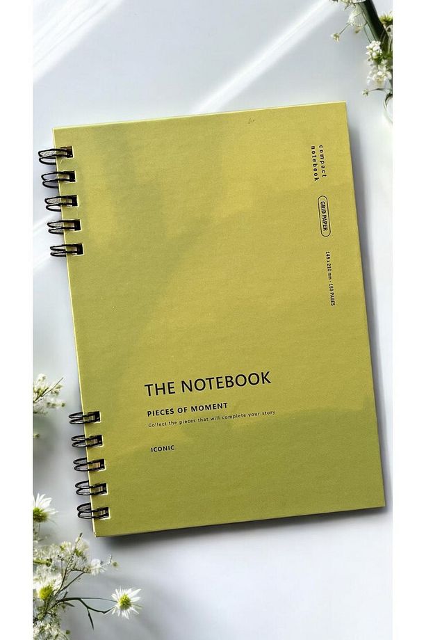 The Notebook Serisi Spiralli 80 Yaprak Kareli A5 Defter (OLIVE GREEN KAPAK) - 1
