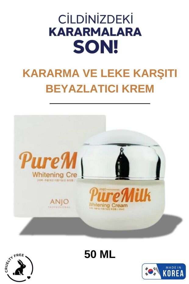 50ml Whitening Korean Face Cream - Anti Darkening and Blemish, Pure Milk Whitening Cream