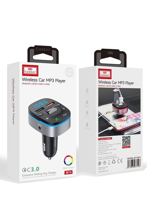 Bluetooth Usb3.0 Hızlı Şarj Fm Transmitter Araç Çakmaklık Şarj Aleti - 7