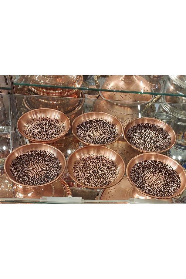 Bakır Çerezlik & Bakır Kahvaltılık 6'lı Set Bakır Çerezlik , Bakır Sosluk , Bakır Tabak - 5