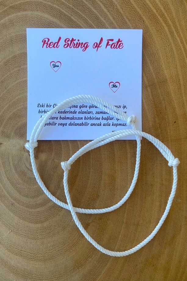 2'li  Red String Of Fate Kabala Uzakdoğu Inanış Dilek Şans Bilekliği - 1
