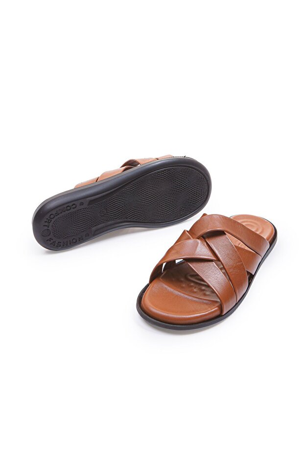 Drift Taba Deri Erkek Terlik - 4