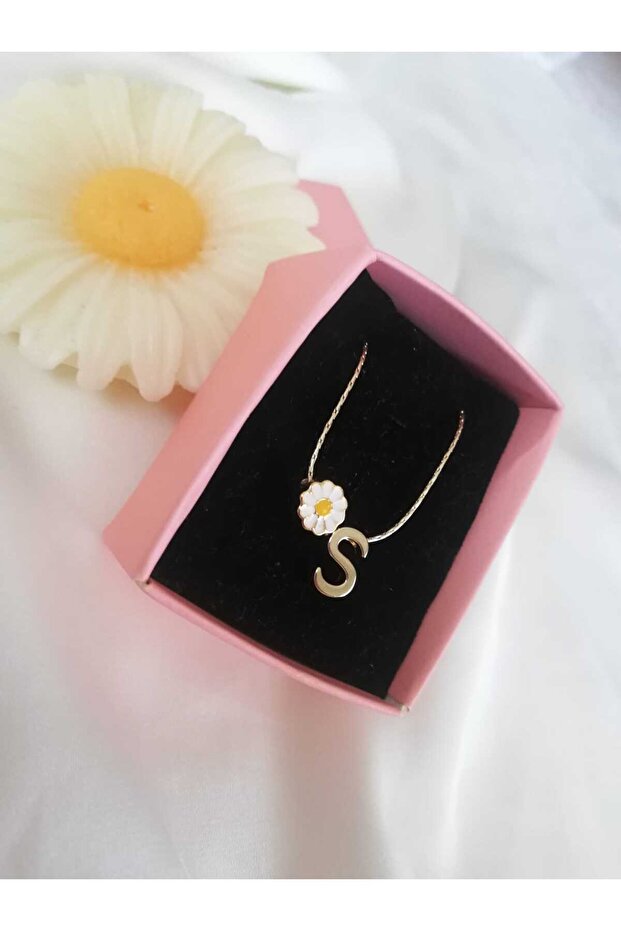 Women's Gold Mini Letter S Necklace, Initial Necklace