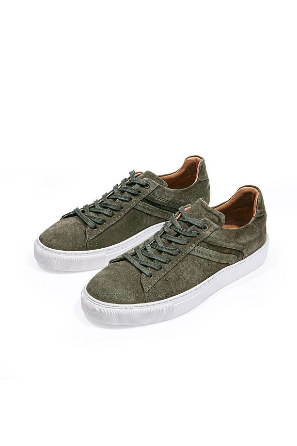 Ranger Haki Bağcıklı Süet Erkek Sneaker Ayakkabı - 3