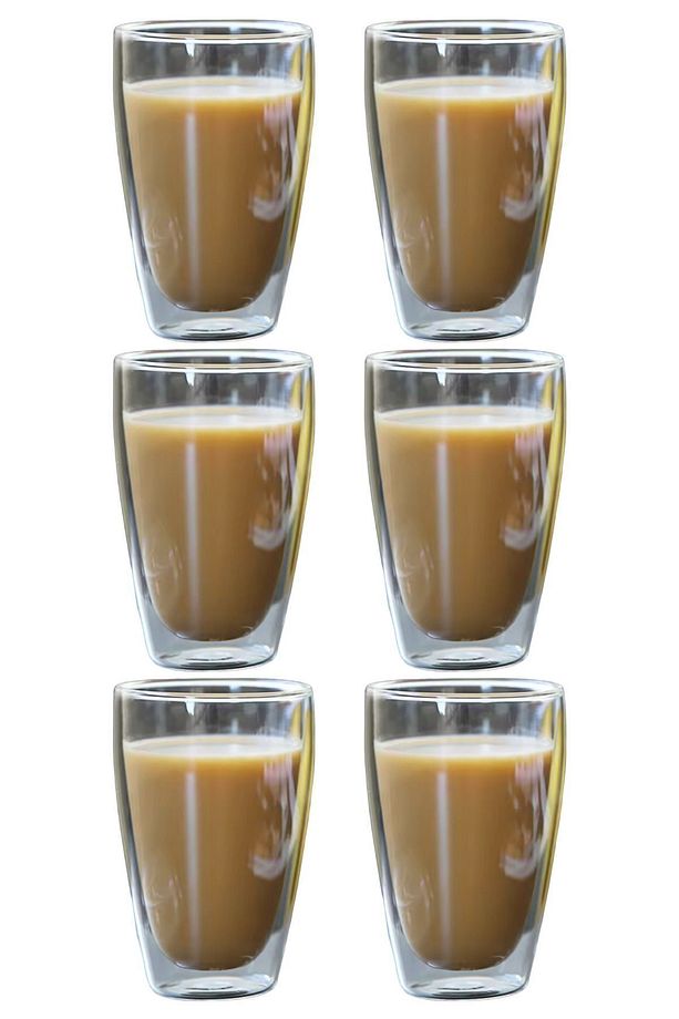 Çift Cidarlı Uzun Bardak 400 ml Su, Meşrubat, Nescafe, Latte Bardağı Çeyiz Listesi 6 Adet - 2258 - 3
