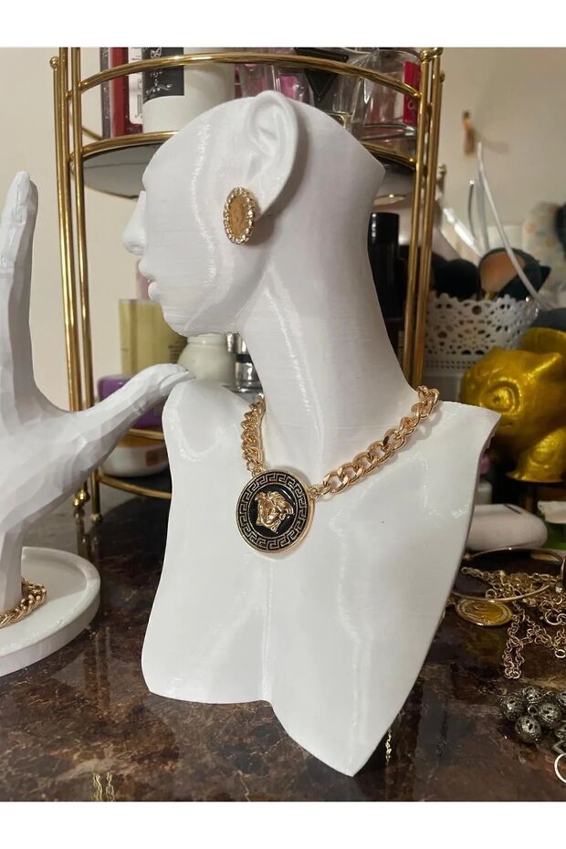 22 cm Decorative Jewelry Organizer Mannequin Display Stand - Stylish Makeup Jewelry Necklace Design Display Ring