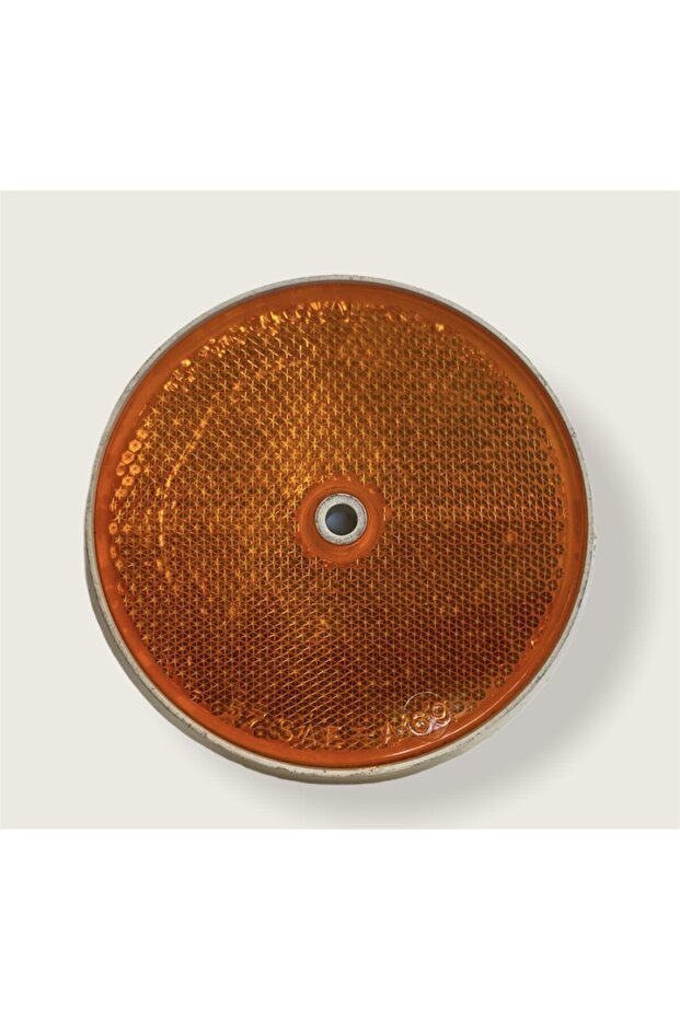 Yellow Screw-On Round Plastic Reflector Cat Eye Caravan/Van/Trailer