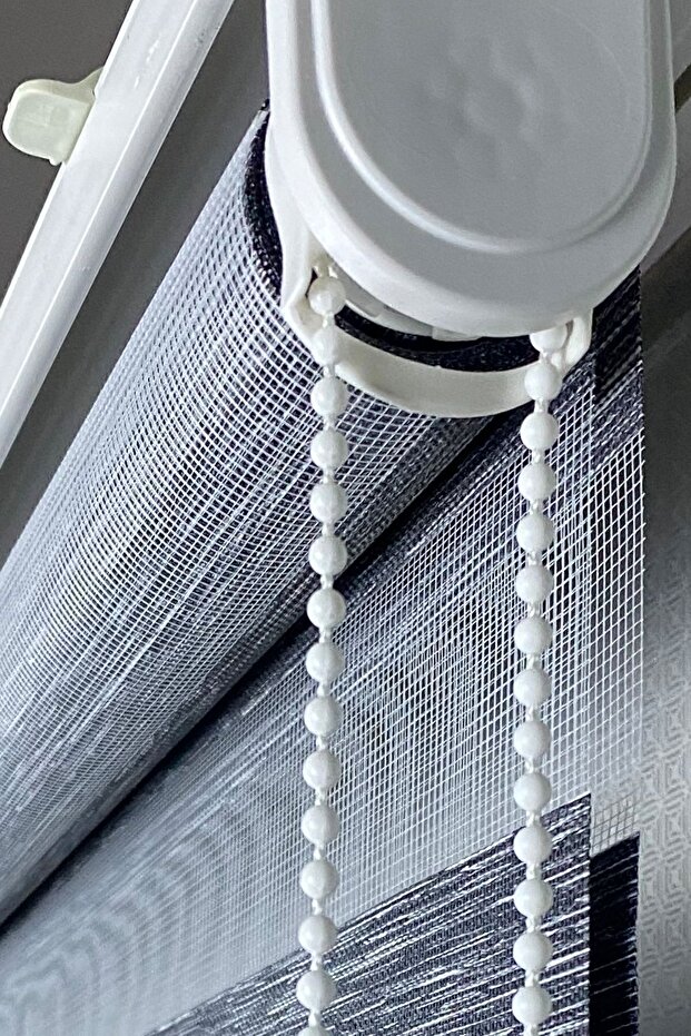 Ithal Bambu Antrasit Bambu Stor Zebra Perde Etek Dilimsiz - 3