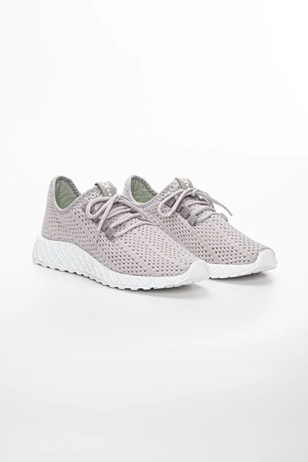 Unisex Gri Örme Triko Spor Ayakkabı Örmşms1174 - 1