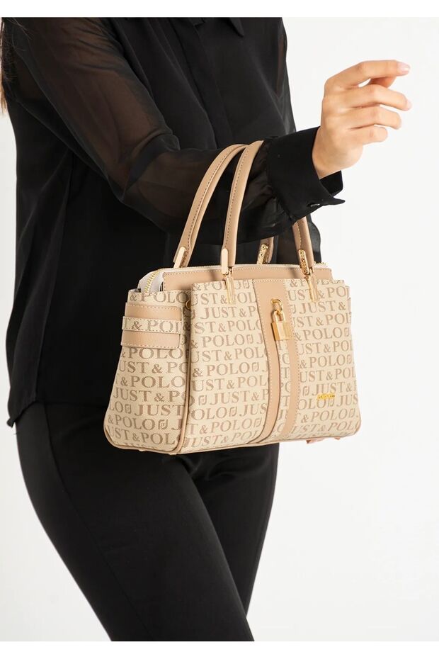 Women's Sand Monogram Hand and Shoulder Bag New Season 2201MH