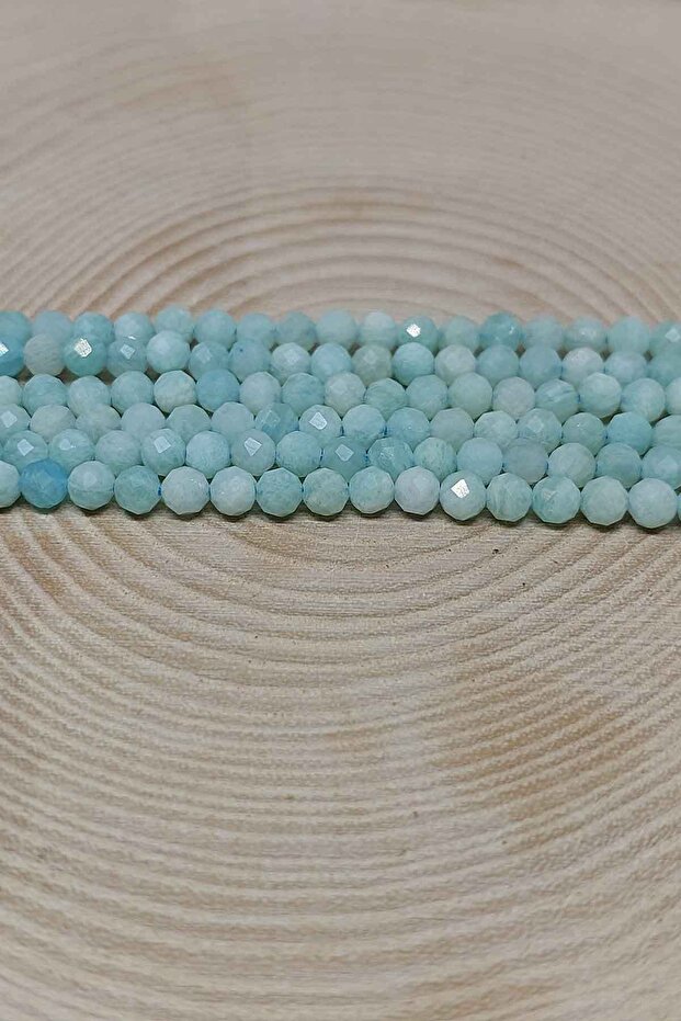 Quarter String (9cm Long!) Amazonite Stone Quarter Beads 3.5mm