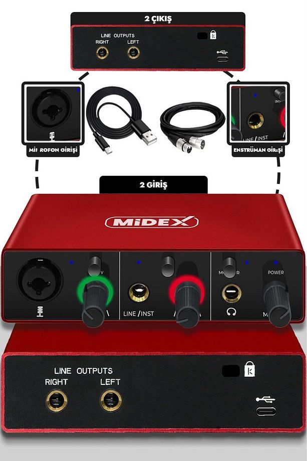Cx1 Mikrofon Glx-500 Pro Stüdyo Ses Kartı Seti - 3