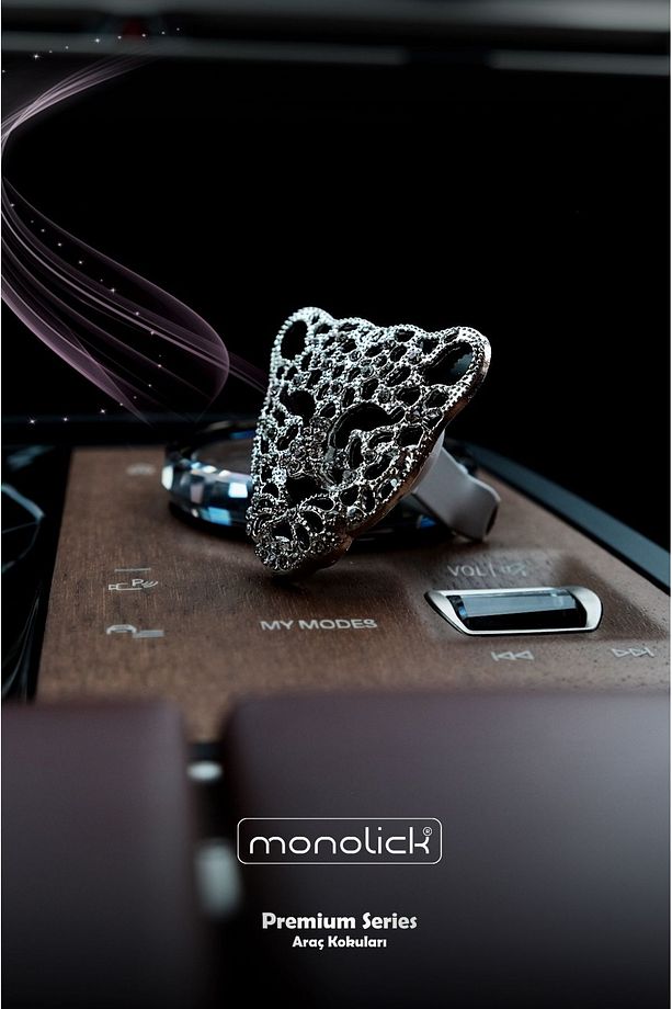 Premium Seri Kristal Baget Taşlı Aslan Araba Oto Klima Petek Kokusu Seti (10 ML LİKİT ESANS) - 7