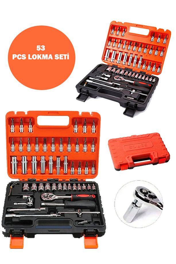 Alman Pro Seri 1/4 Cırcırlı 53 Parça Lokma Anahtar Takımı Bits Uç Seti Ful Set - 1
