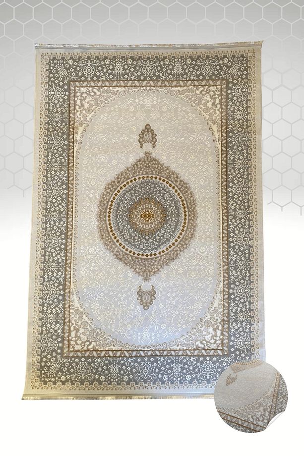 Şehr-i Antep Modern Gold Desenli Polip Polyester Halı-005 - 3