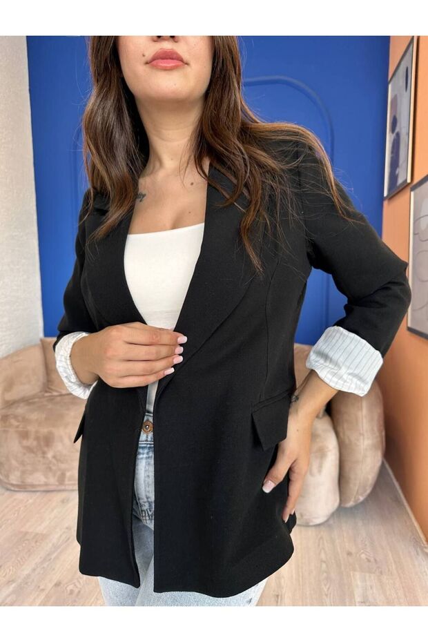 Linen Black Jacket - 6