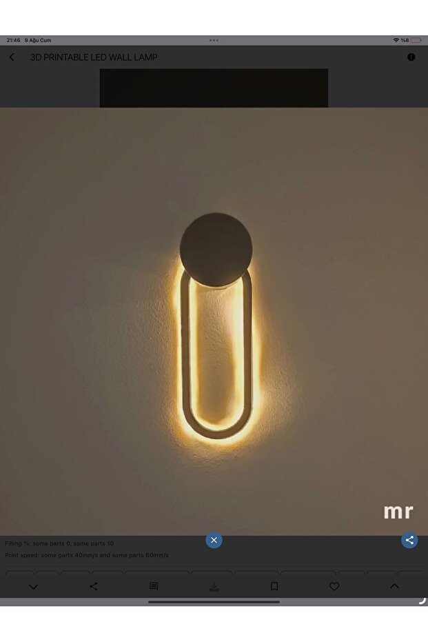 Led Işıklı Duvar Lambası - 2