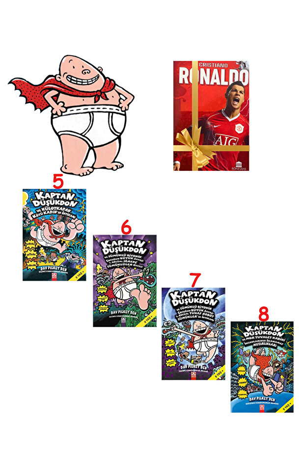 Kaptan Düşükdon Serisi - 5,6,7,8 Kitap - 4 Kitap Set - Defter Hediye