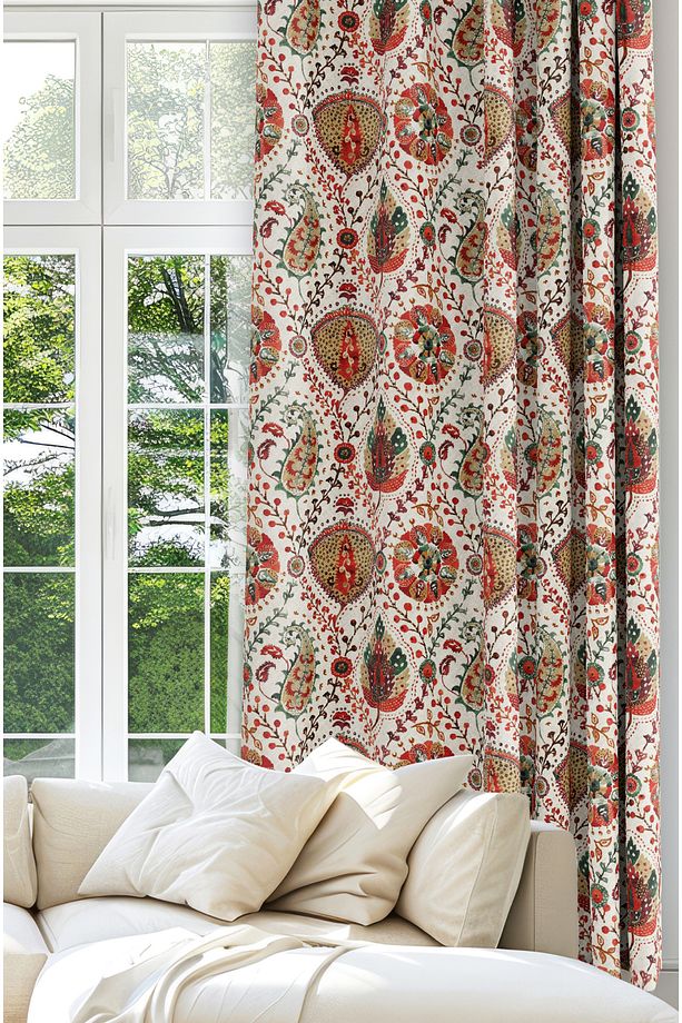 Dijital Baskılı Fon Perde Tek Kanat 140 X 270 Cm Kenar Katlamalı Dikişli - 1
