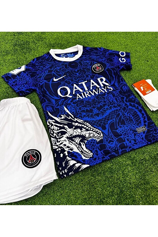 Lion Spor Paris Mbappe Çoçuk Kısa Kol Özel Taasarım Dragon Özel Seri Forma . 2023 2024 9 Numara Yeni