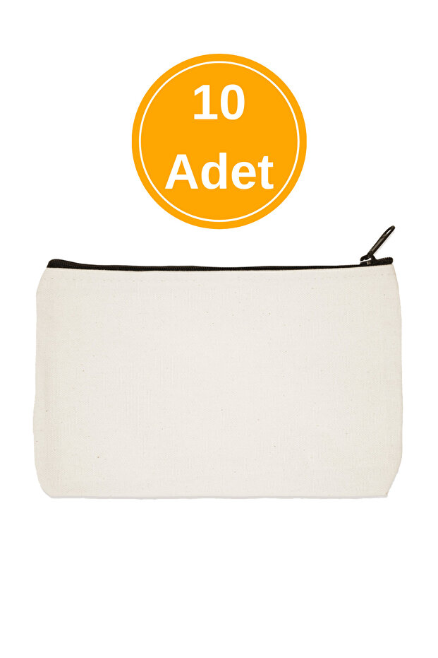 designedfy 10 Adet Baskısız Makyaj Çantası 19x15cm